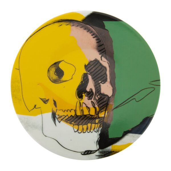 andy-warhol-plate-skull-yellow-pink