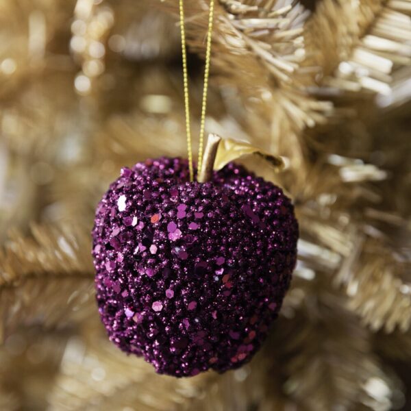 bead-sequin-apple-pear-tree-decoration-set-of-6-plum