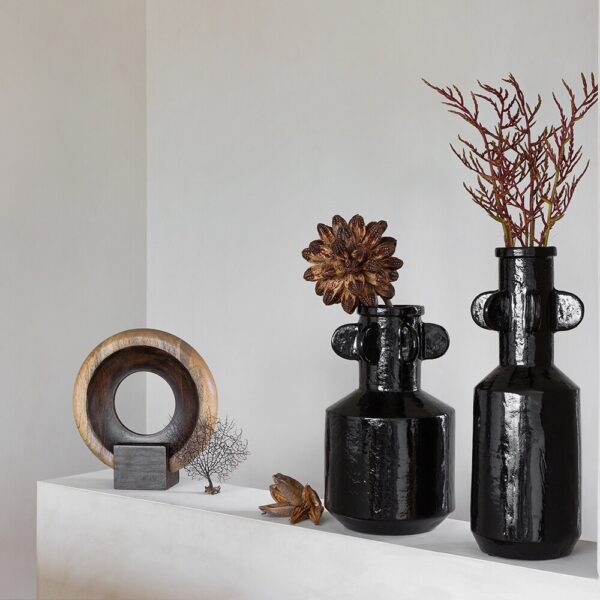 black-ceramic-vase-short