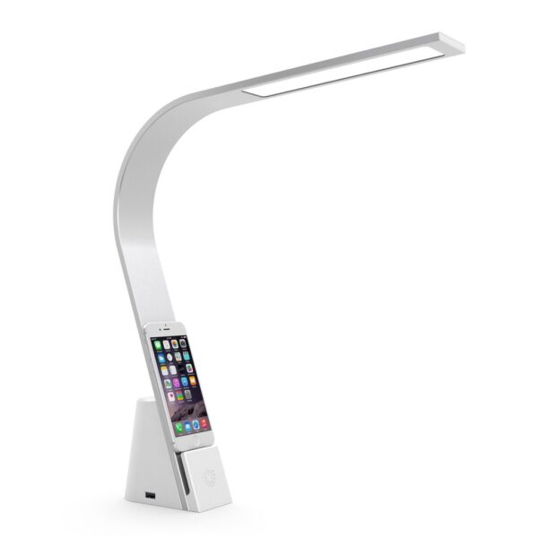 Brooklyn LED Task Lamp - Dimmable Touch-Control - USB Ports - Brushed Aluminum Finish