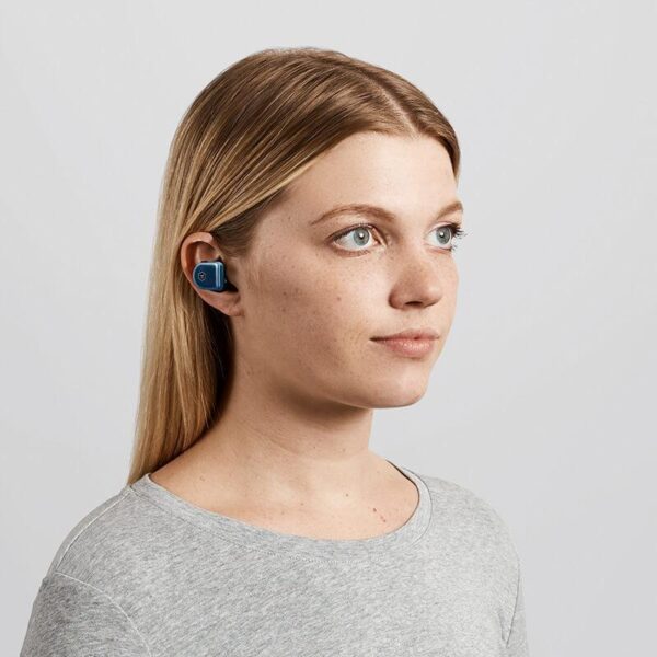 MW07 PLUS Wireless In-Ear Steel Earphones - Steel Blue