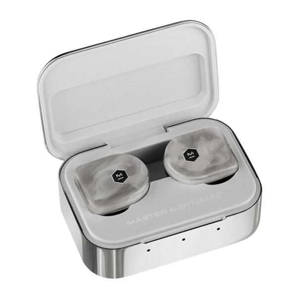 MW07 PLUS Wireless In-Ear Steel Earphones - White Marble