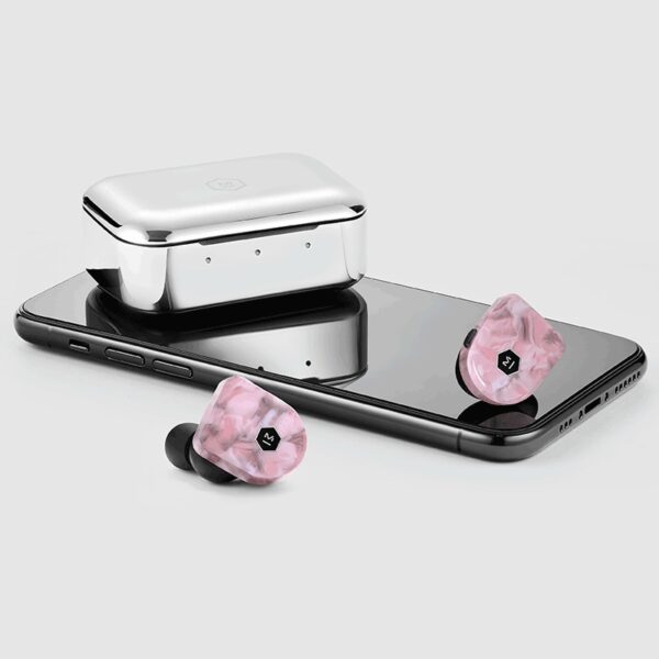 MW07 PLUS Wireless Steel Earphones - Pink Marble