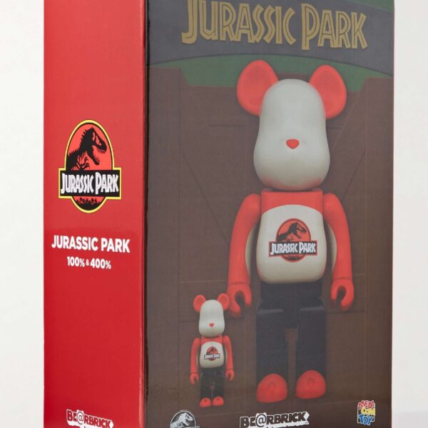 BE RBRICK Jurassic Park 100 400 Printed PVC Figurine Set 0400600608505