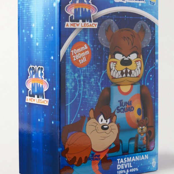 BE RBRICK Space Jam Tasmanian Devil 100 400 Printed PVC Figurine Set 0400613954613