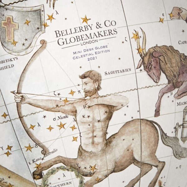 Bellerby Co Globemakers Albion Celestial Resin and Oak Mini Desk Globe 1220465-005