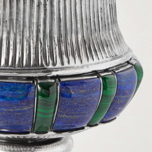 Buccellati Doge Sterling Silver Lapis Lazuli and Malachite Vase 0400619399296