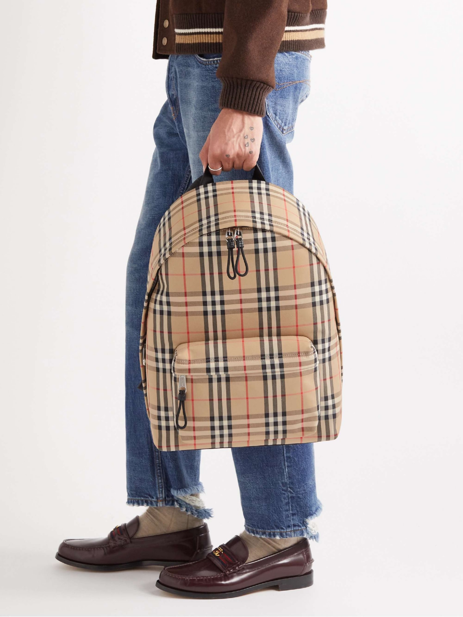 Burberry Checked Cotton-Blend Backpack - Shop - bhibu