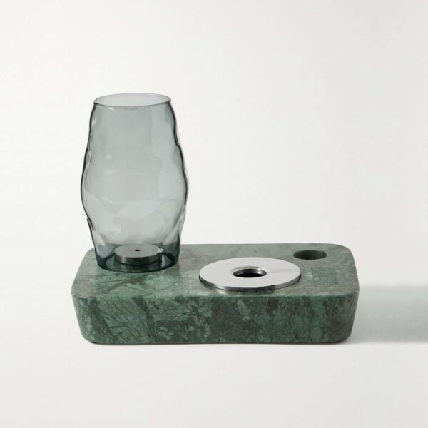 Houseplant Marble Glass and Stainless Steel Oil Lamp 0400628656885