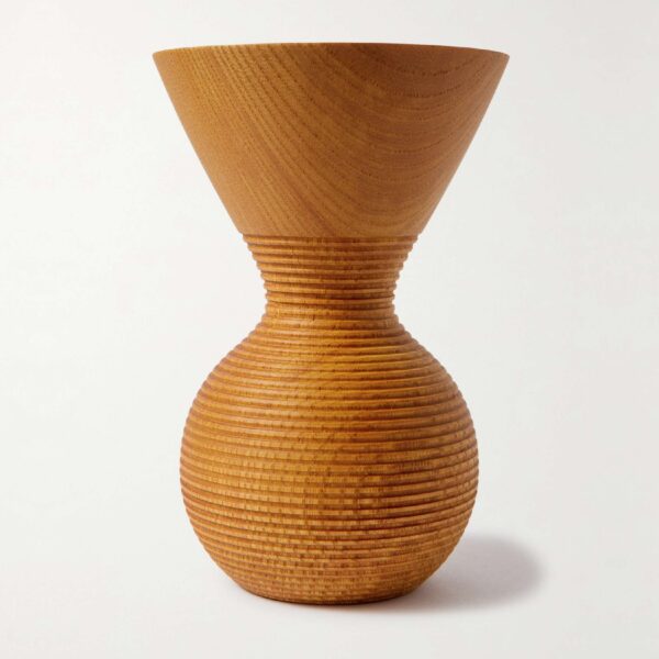 Japanese Craft Gato Mikio Musubi Walnut Wood Vase 0400624100269