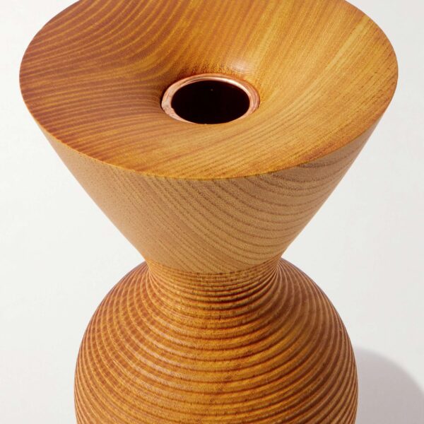 Japanese Craft Gato Mikio Musubi Walnut Wood Vase 0400624100269