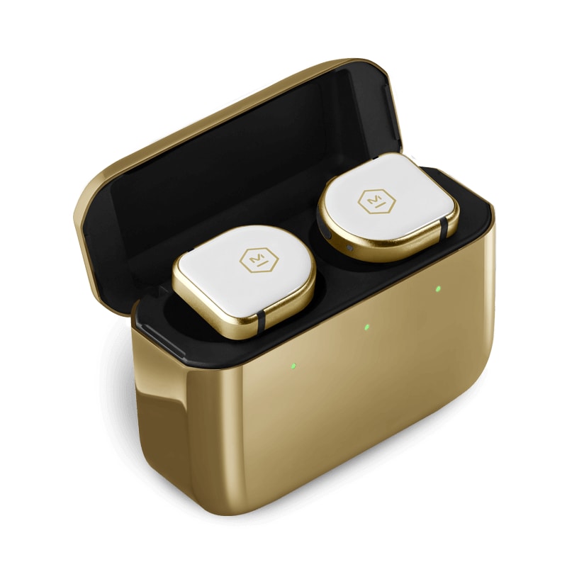 Master & Dynamic MW08 Wireless Earphones - White Ceramic and Gold