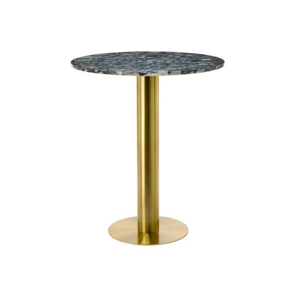 Tom Dixon Tube Dining Table Brass Pebble Marble Top 900mm 8194