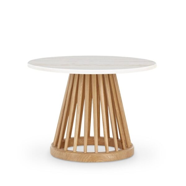 Tom Dixon Fan Table Natural Base White Marble Top 1669