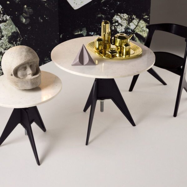 Tom Dixon Screw Cafe Table White Marble Top 900mm 490