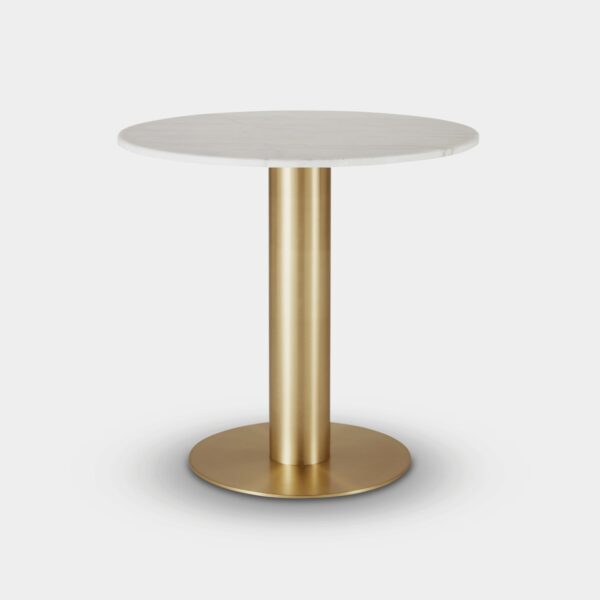 Tom Dixon Tube Dining Table Brass White Marble Top 600mm 8778