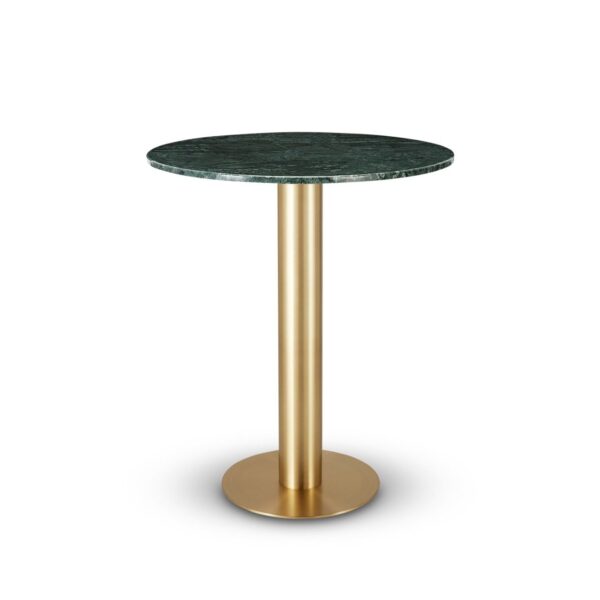 Tom Dixon Tube High Table Brass Green Marble Top 900mm 4964